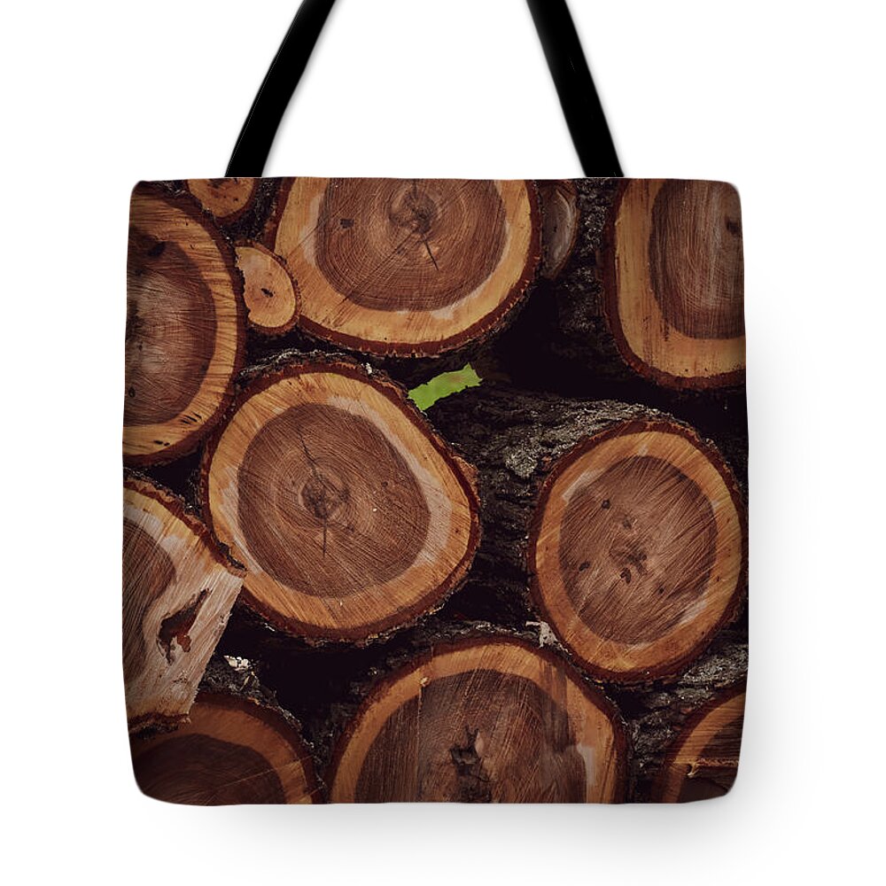 Wood Tote Bag featuring the photograph Firewood by Michelle Wittensoldner