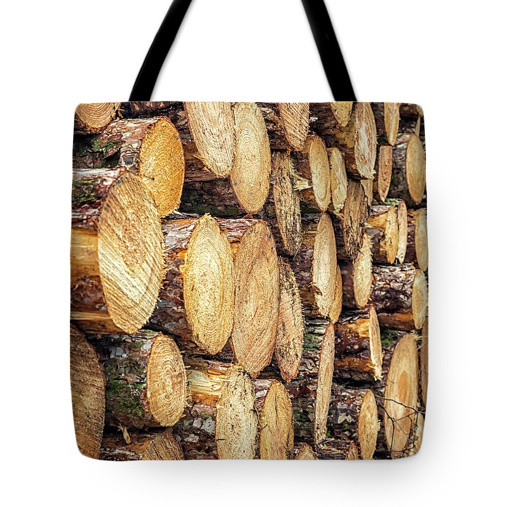 Wood Tote Bag featuring the photograph Firewood by Nick Bywater