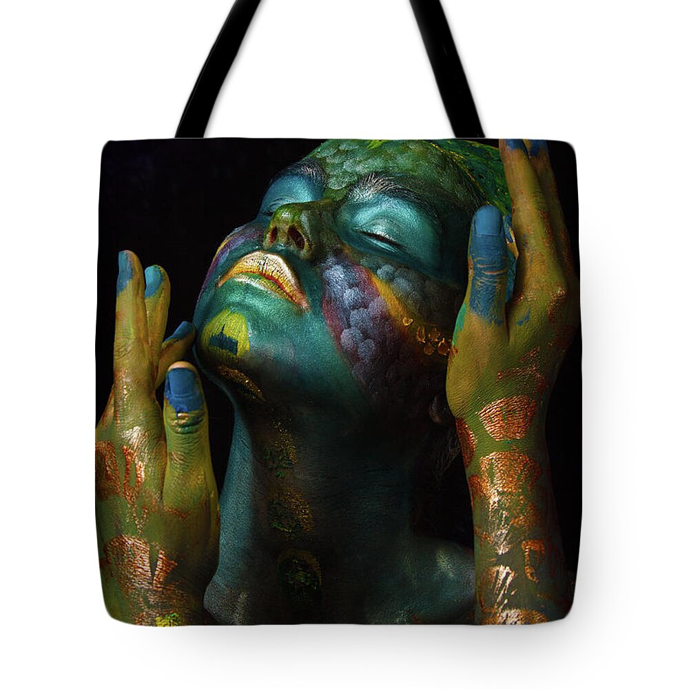 Russian Artists New Wave Tote Bag featuring the photograph Fish and Oil #1 by Ivan Kovalev