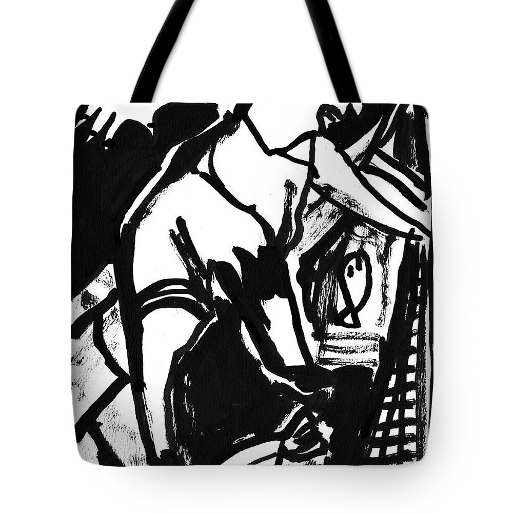 Fisherman Tote Bag featuring the painting Fisherman by Edgeworth Johnstone