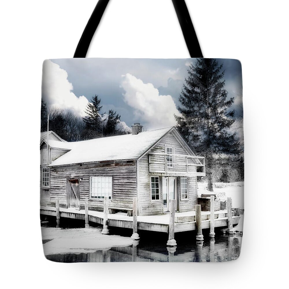 Evie Tote Bag featuring the photograph Fishtown Michigan by Evie Carrier