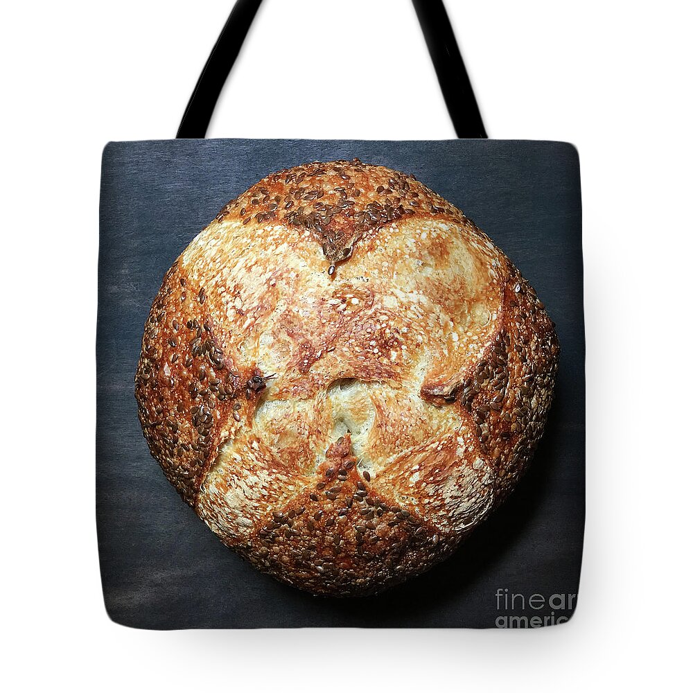 Bread Tote Bag featuring the photograph Flax Seed Sourdough 1 by Amy E Fraser