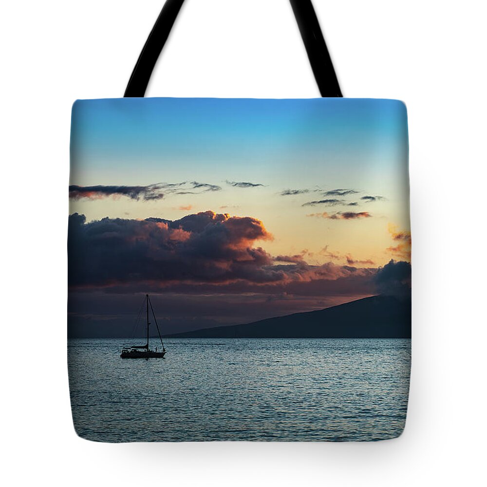 Hawaii Tote Bag featuring the photograph Floating at Sunset by G Lamar Yancy