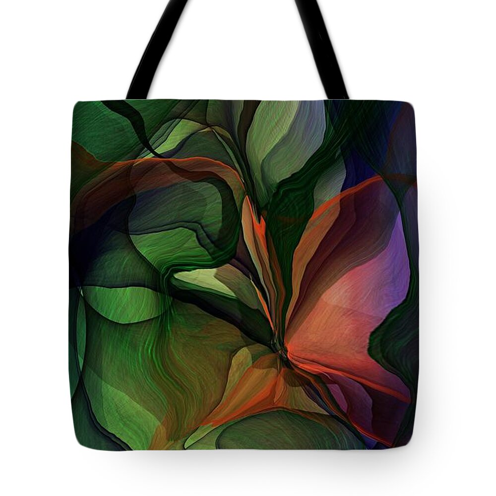 Fine Art Tote Bag featuring the digital art Floral Fantasy 0918 by David Lane