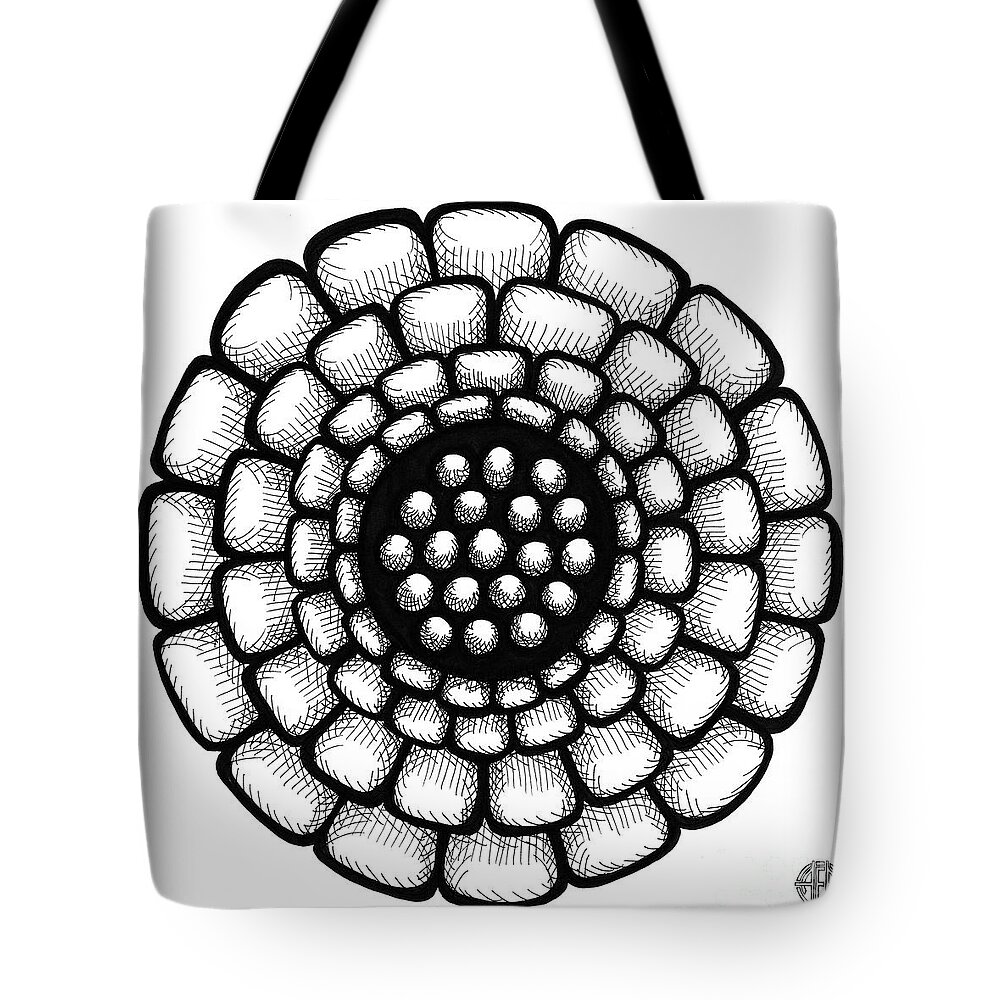 Flower Tote Bag featuring the drawing Floral Icon 38 by Amy E Fraser