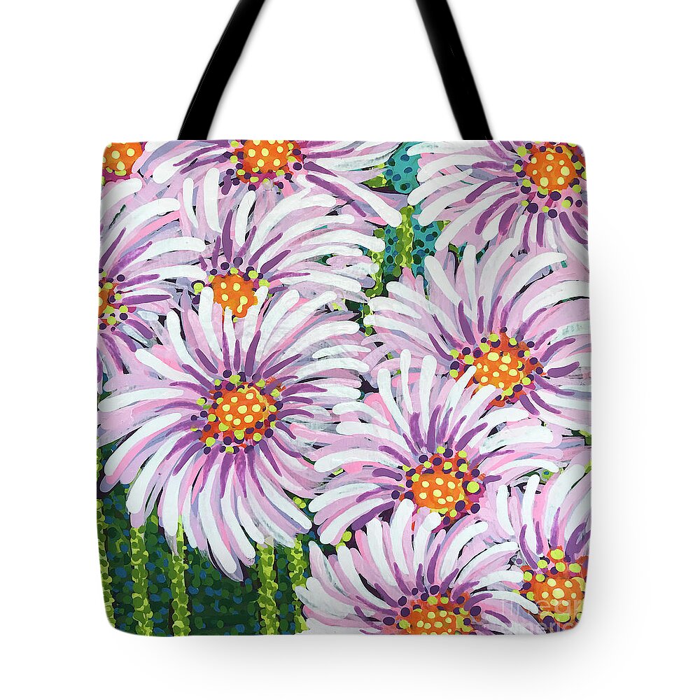 Floral Tote Bag featuring the painting Floral Whimsy 1 by Amy E Fraser