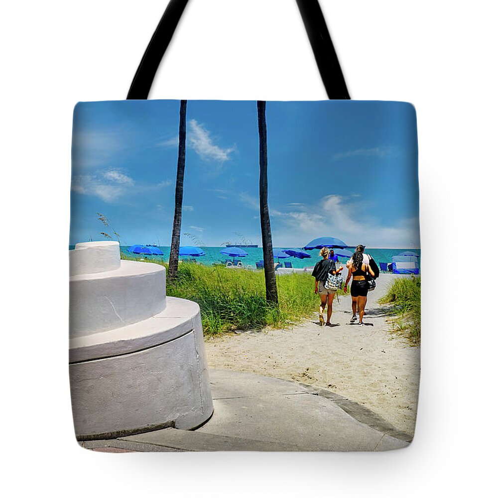 Estock Tote Bag featuring the digital art Florida, Fort Lauderdale, Las Olas Beach by Gabriel Jaime Jimenez