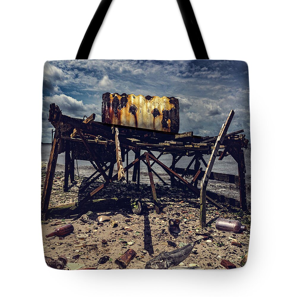 Brooklyn Tote Bag featuring the photograph Flotsam And Jetsam At Dead Horse Bay by Chris Lord