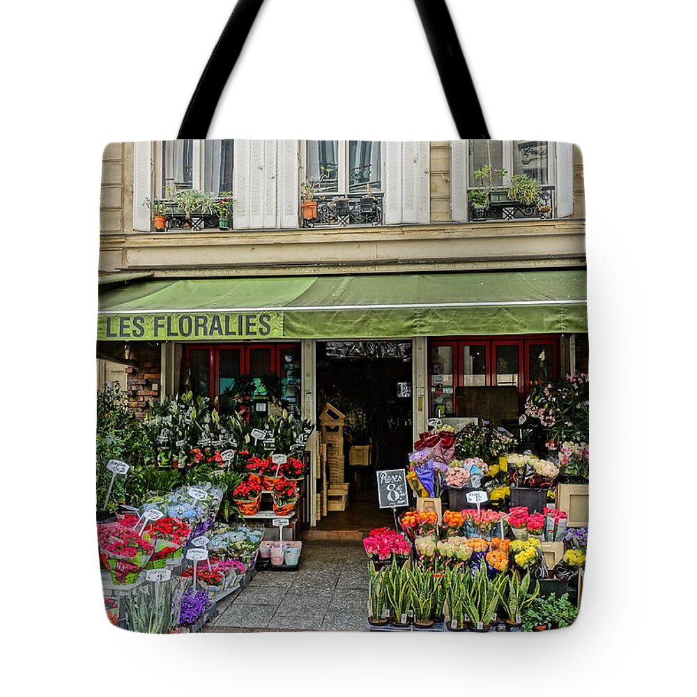 Florists Tote Bag featuring the photograph Flower Shop on Rue Cler by Patricia Caron