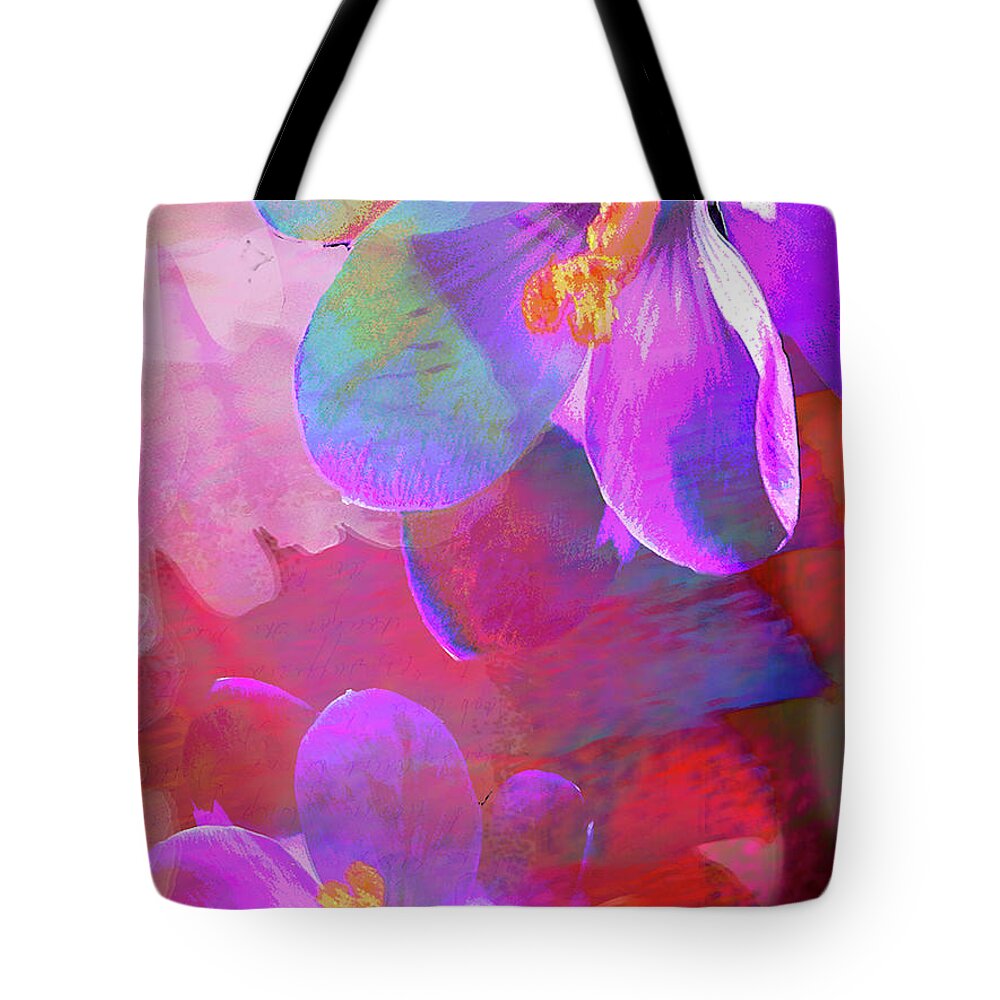Purple Tote Bag featuring the digital art Flowers and More by Nancy Olivia Hoffmann