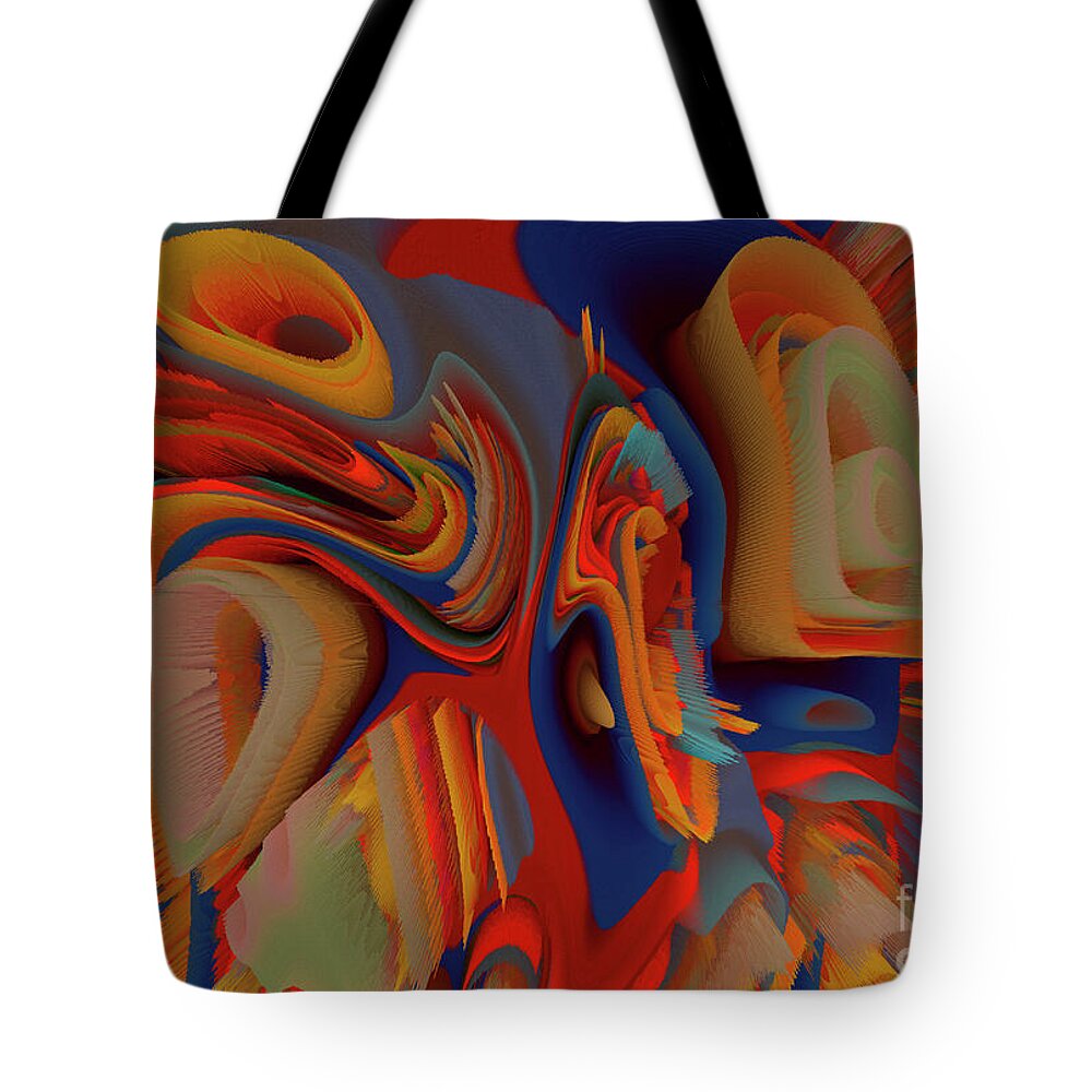 Expressionism Tote Bag featuring the mixed media Flowers Of My Dreams 20 by Elena Gantchikova