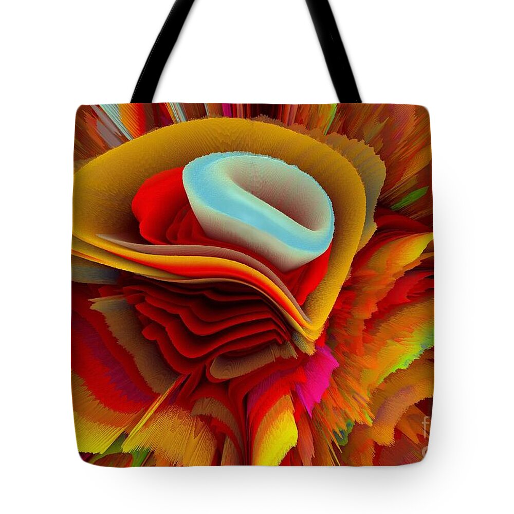 Spring Flowering Tote Bag featuring the mixed media Flowers Of My Dreams 24 by Elena Gantchikova