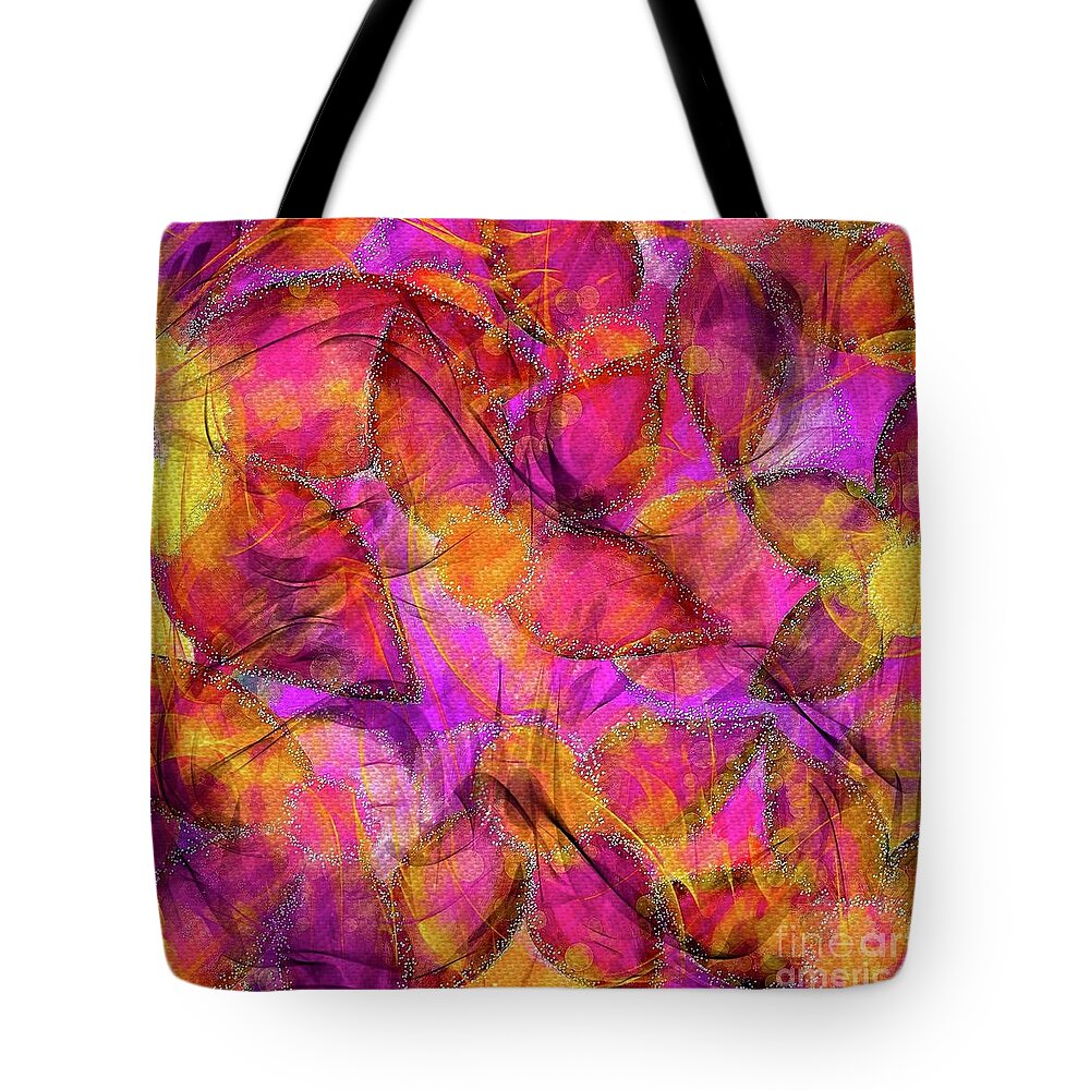 Floral Tote Bag featuring the digital art Flowing Florals Abstract by Laurie's Intuitive