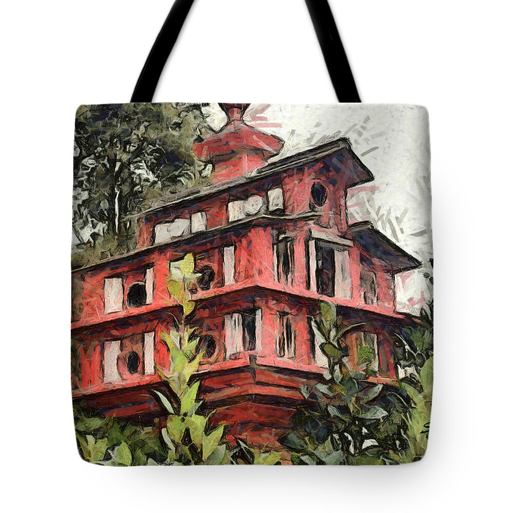 Birdhouse Bates Motel Tote Bag featuring the photograph Birdhouse Bates Motel by Floyd Snyder