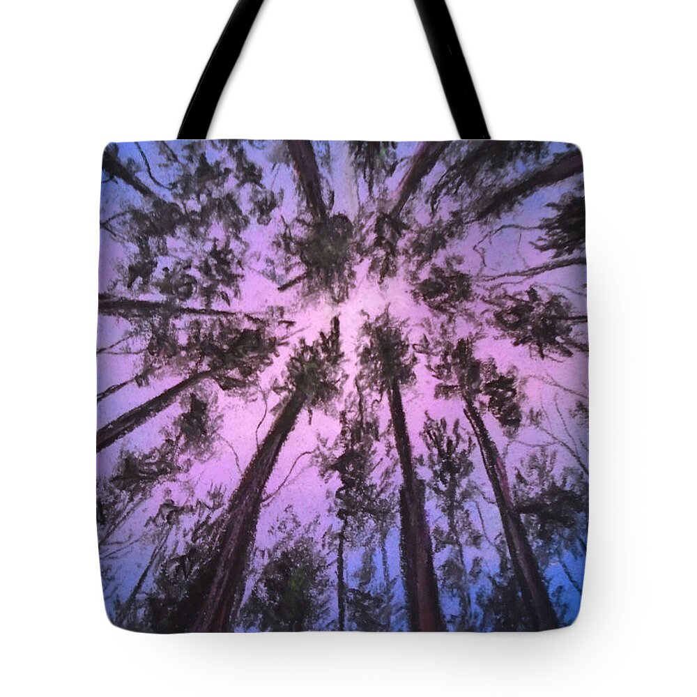 Forest Sky Tote Bag featuring the painting Flushed Rose by Jen Shearer