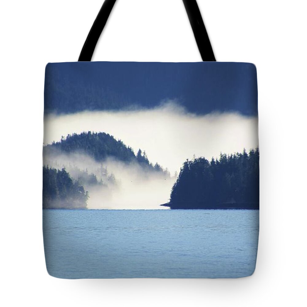 Fog Tote Bag featuring the photograph Fog Narrows by Fred Bailey