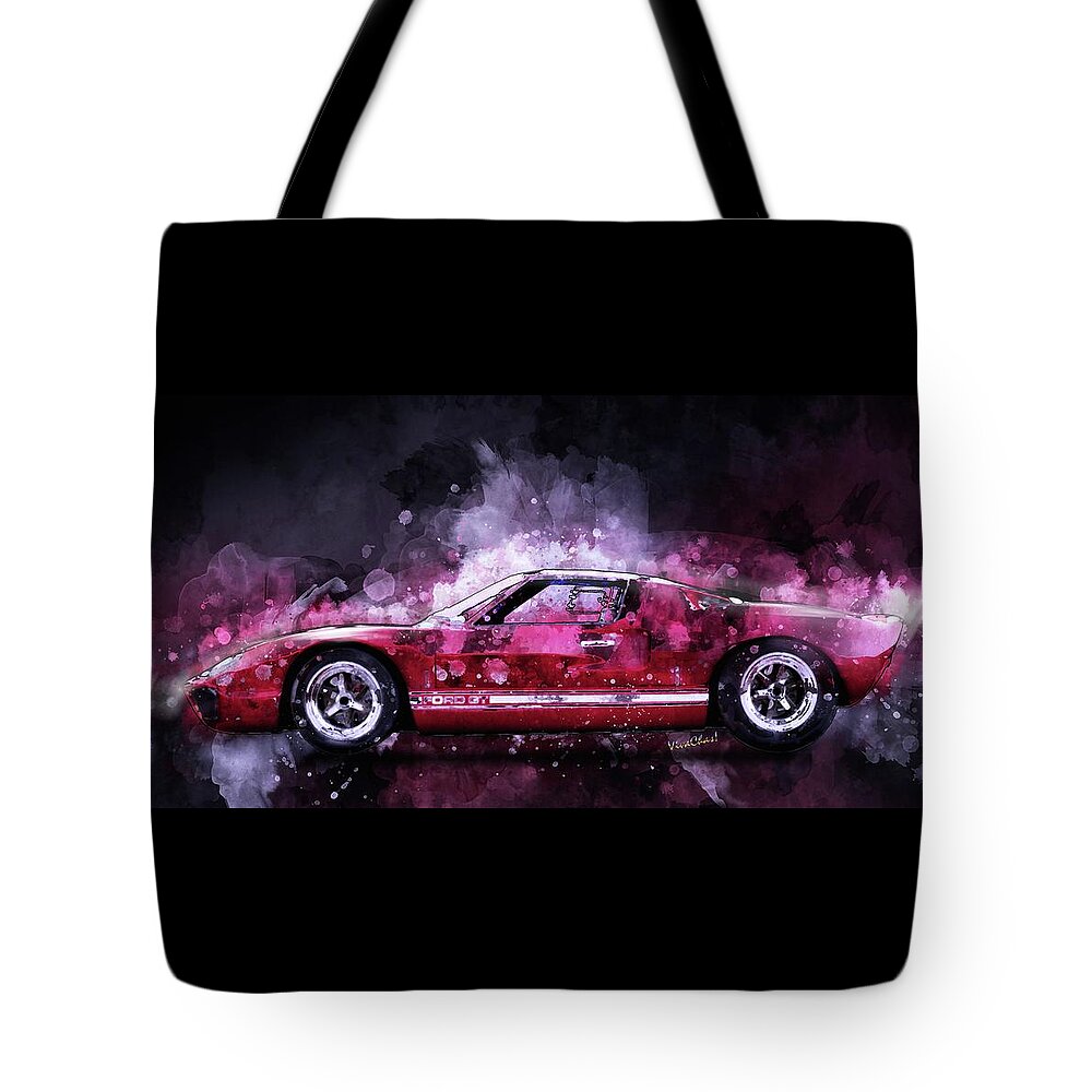 Ford Gt 40 Tote Bag featuring the photograph Ford GT 40 Night Moves by Chas Sinklier