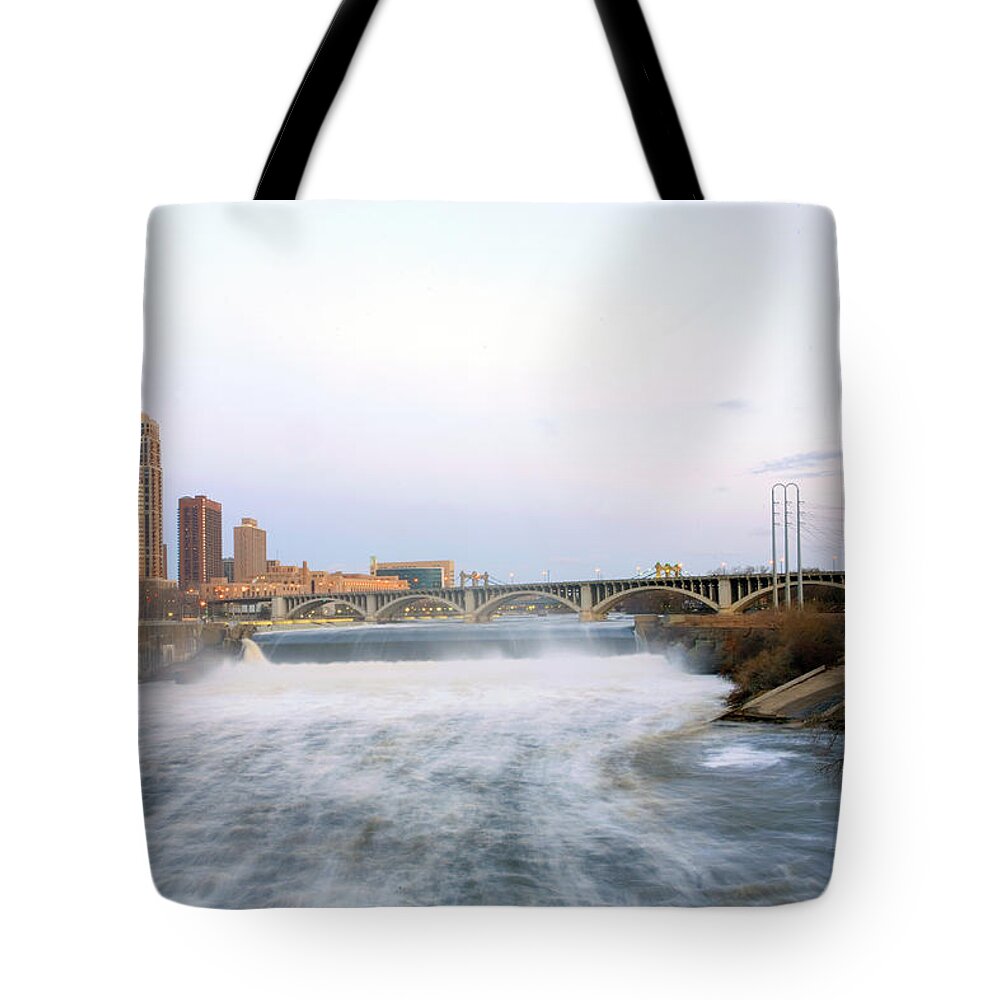 Built Structure Tote Bag featuring the photograph Ford Lock And Dam In Minneapolis by Bryant Scannell