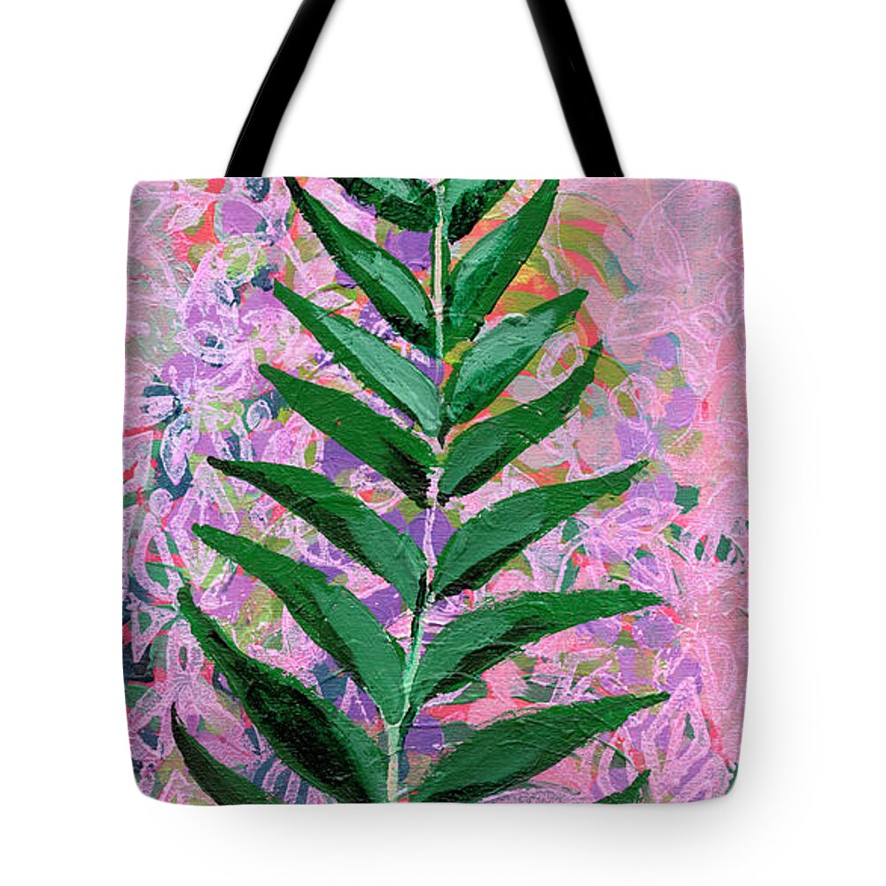 Fern Tote Bag featuring the painting Forest Layers by Jennifer Lommers