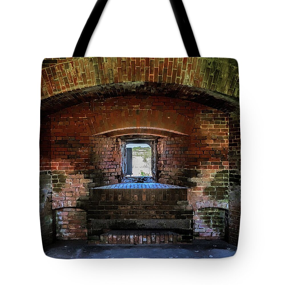 Casemate Tote Bag featuring the photograph Fort Massachusetts Casemate by Susan Rissi Tregoning