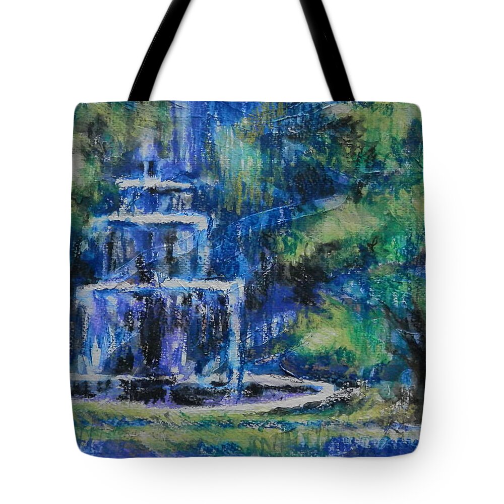 Fountain Tote Bag featuring the painting Fountain Thomasville by Martha Tisdale