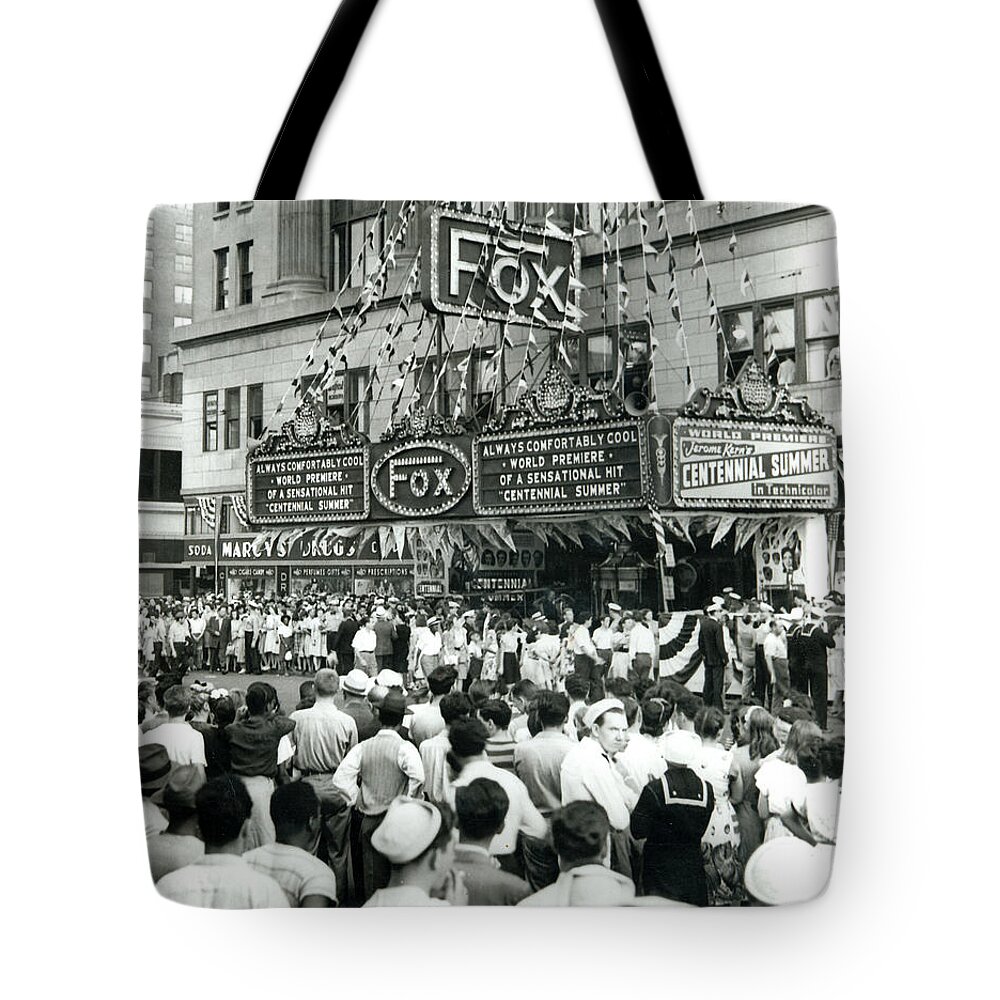 Fox Theatre Tote Bag featuring the photograph Fox Theatre, Philadelphia by Unknown