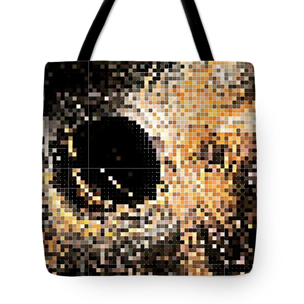 Blocks Tote Bag featuring the digital art Fractal Blocks Abstract Gold by Don Northup