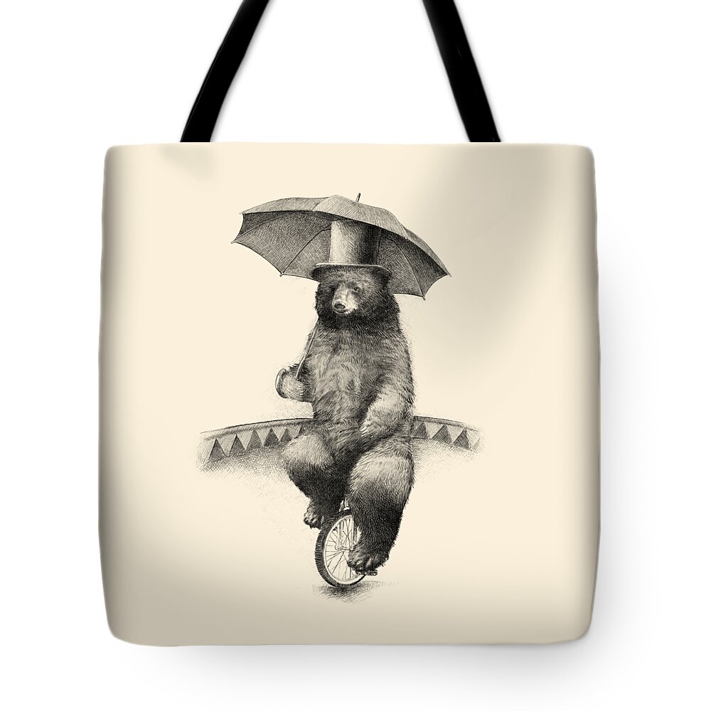 Bear Tote Bag featuring the drawing Frederick by Eric Fan
