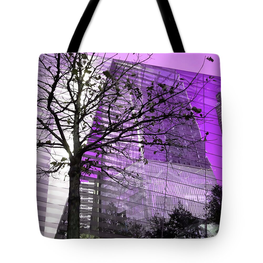 Digital Art Tote Bag featuring the digital art Freedom Tower Reflected #01 by Dimitris Sivyllis