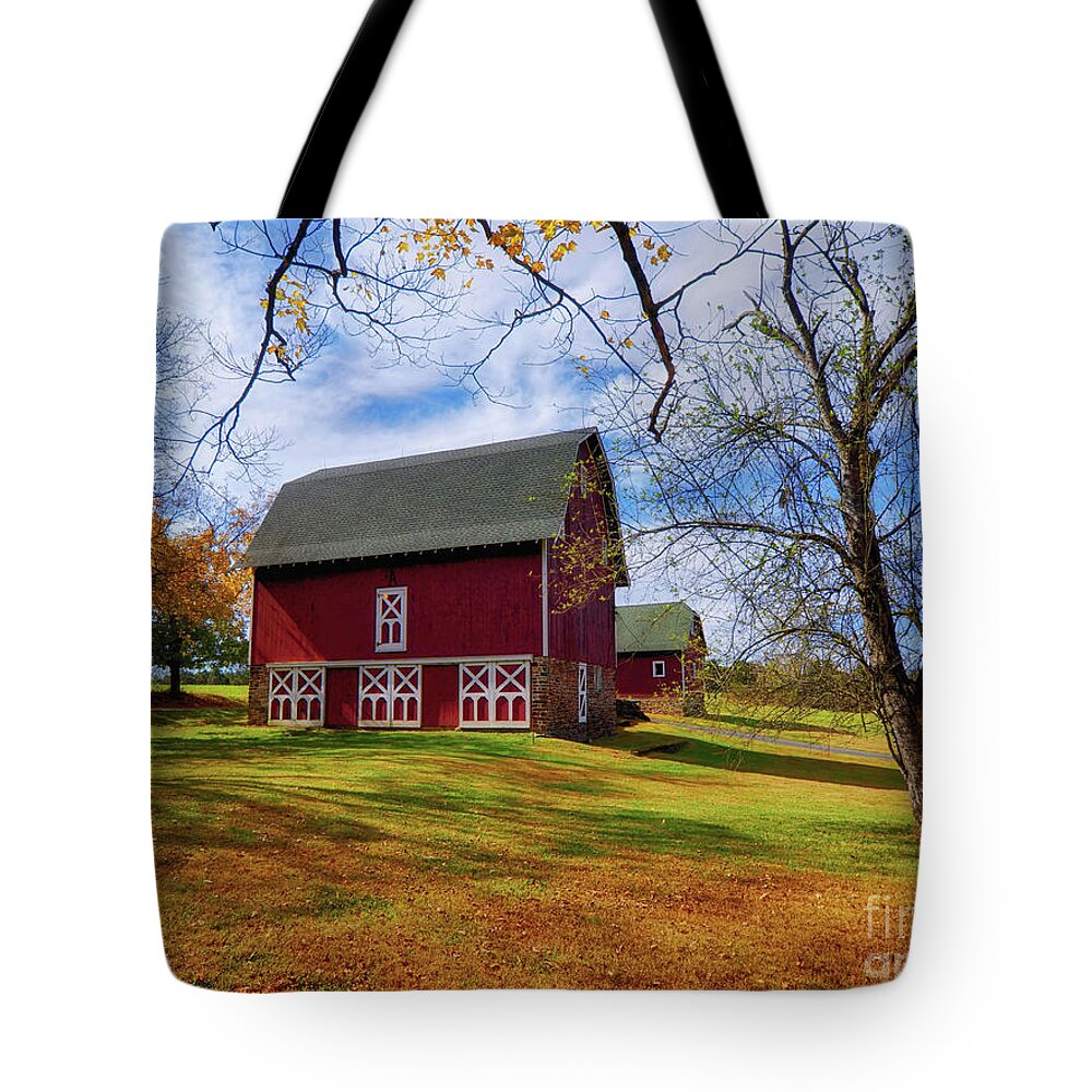 Farm Tote Bag featuring the photograph Frenchtown Barns #2 by Mark Miller