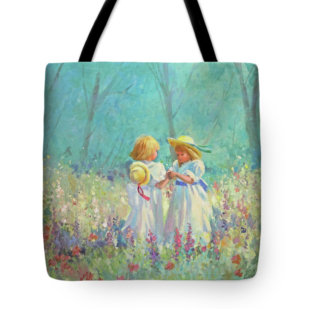 Flowers Tote Bag featuring the painting Friendship by Carolyne Hawley