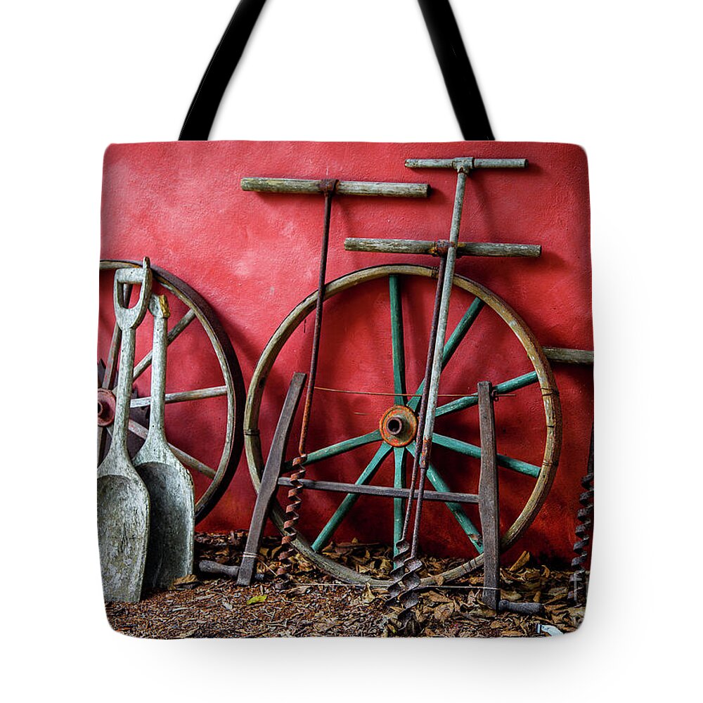 Old Tools Of The Founders Tote Bag featuring the photograph From the Distant Past by Rene Triay FineArt Photos