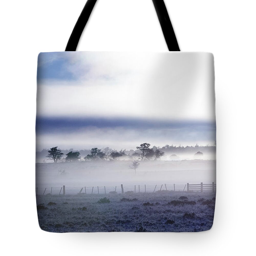 Scenics Tote Bag featuring the photograph Frozen Morning by Swl Fotografía, Www.swl.cl