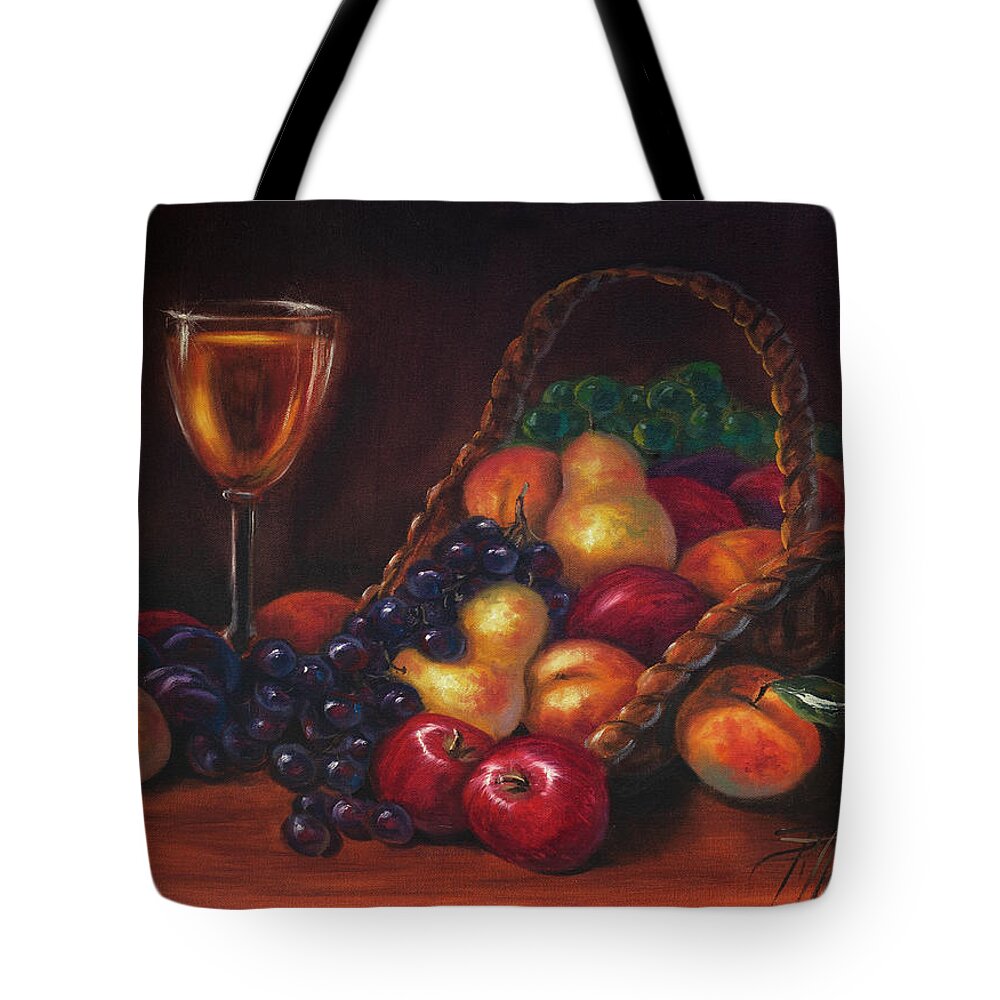 Still Life Tote Bag featuring the painting Fruits of the Wine by Lynne Pittard