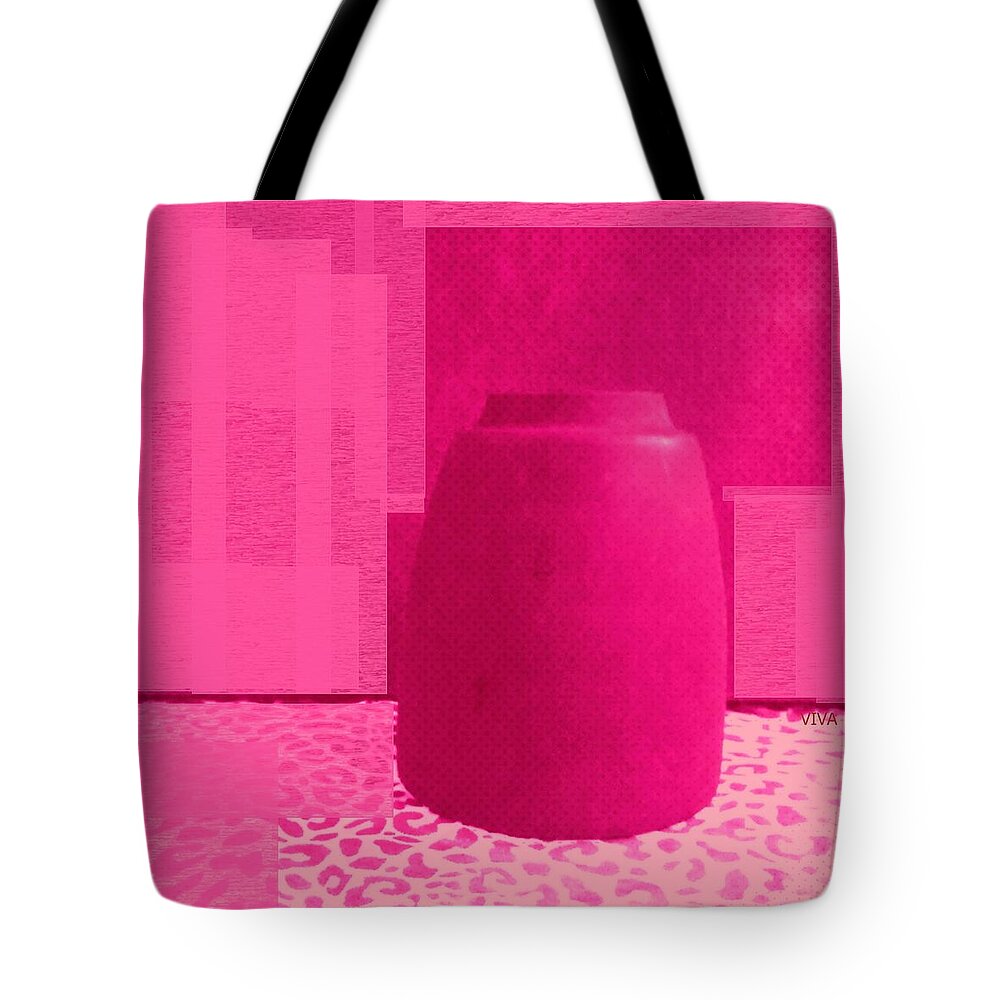 Pot Tote Bag featuring the photograph Fuschia Pot Cubed by VIVA Anderson