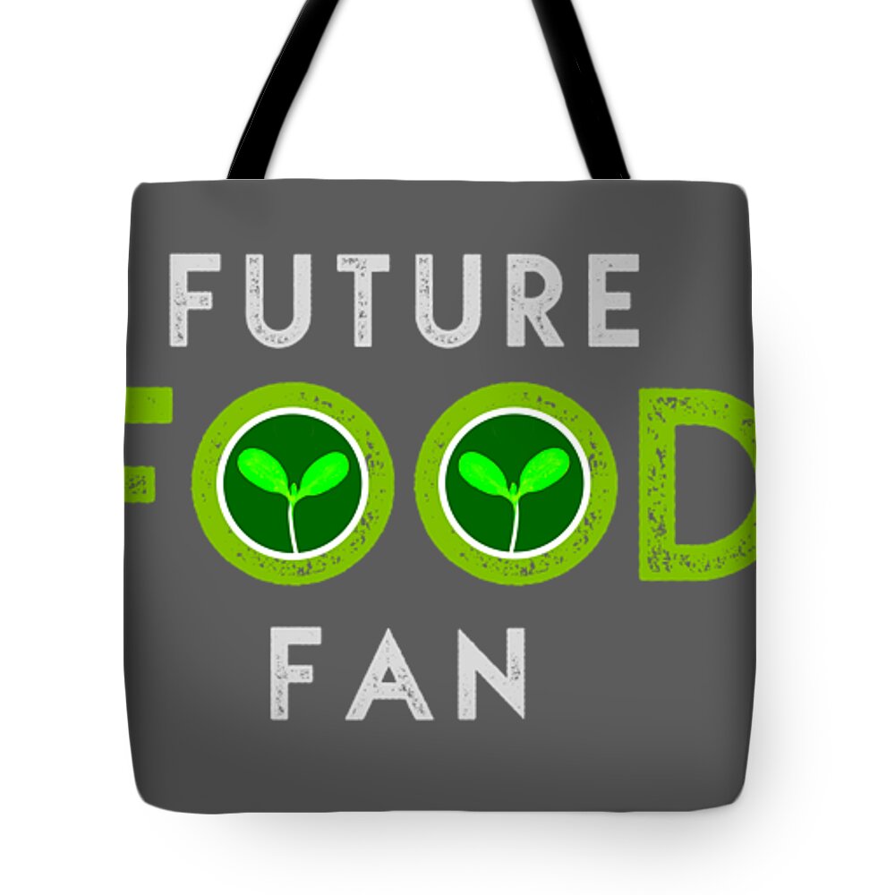  Tote Bag featuring the drawing Future food fan centered - green and gray by Charlie Szoradi