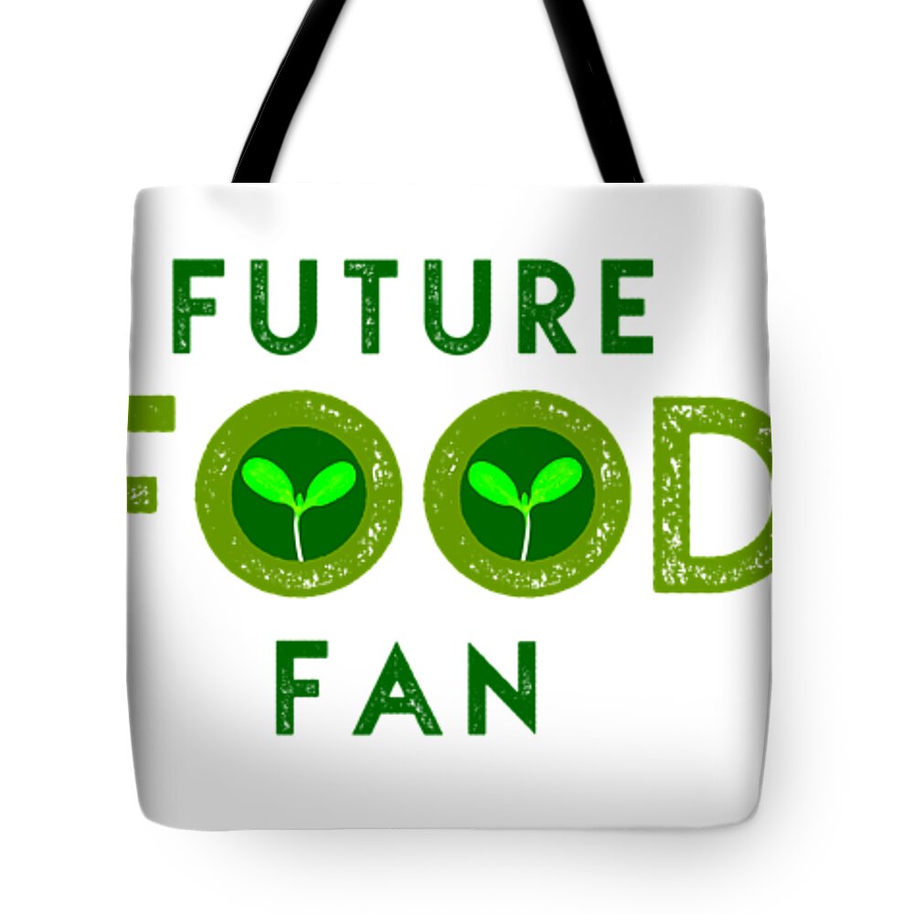  Tote Bag featuring the drawing Future Food Fan centered - two greens by Charlie Szoradi