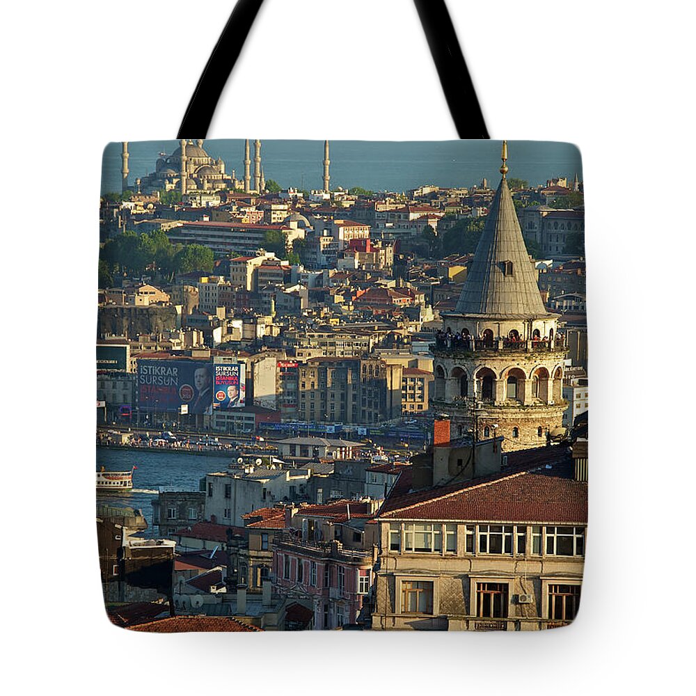 Istanbul Tote Bag featuring the photograph Galata Tower by Photo By Bernardo Ricci Armani