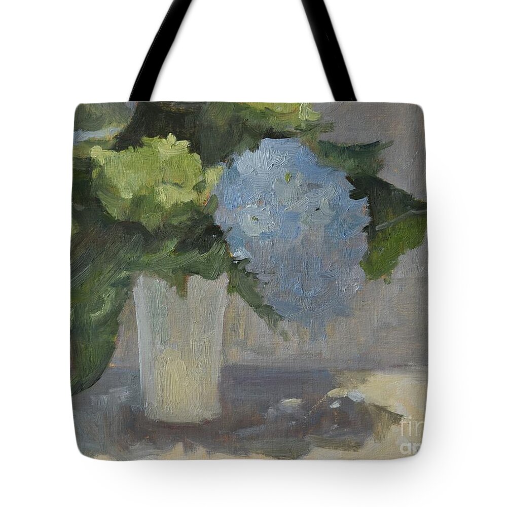 Hydrangea Tote Bag featuring the painting Garden Blooms by Tiffany Foss