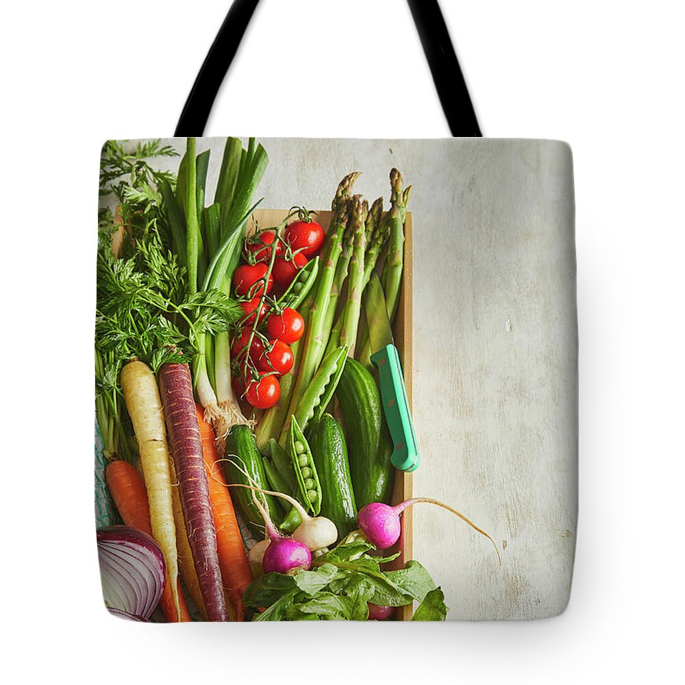 Garden Fresh Tote Bag featuring the photograph Garden fresh vegetables by Cuisine at Home