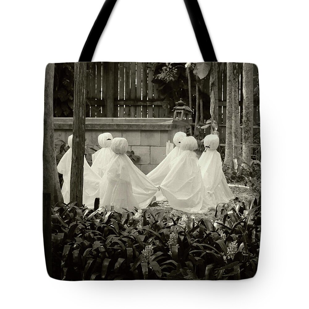 Halloween Tote Bag featuring the photograph Garden Ghosts by Robert Wilder Jr