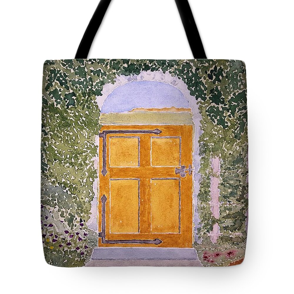 Watercolor Tote Bag featuring the painting Garden Lore by John Klobucher