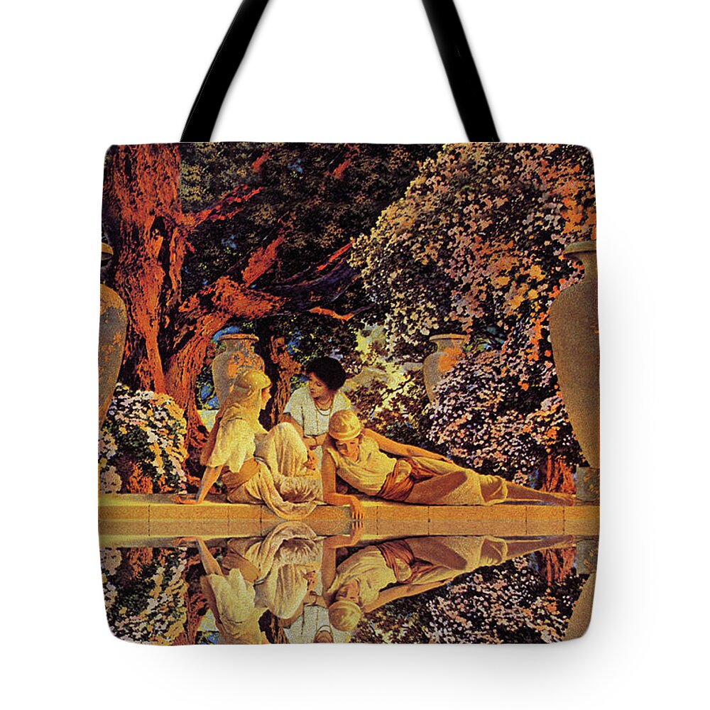 Reflection Tote Bag featuring the painting Garden of Allah by Maxfield Parrish