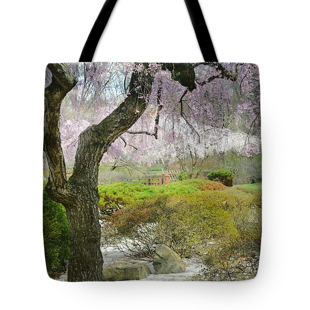 Tress Tote Bag featuring the photograph Garden Scene by Marty Koch