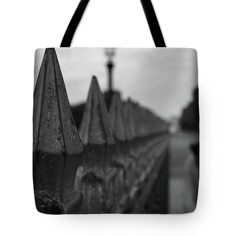Gate Tote Bag featuring the photograph Gate, person by Edward Lee
