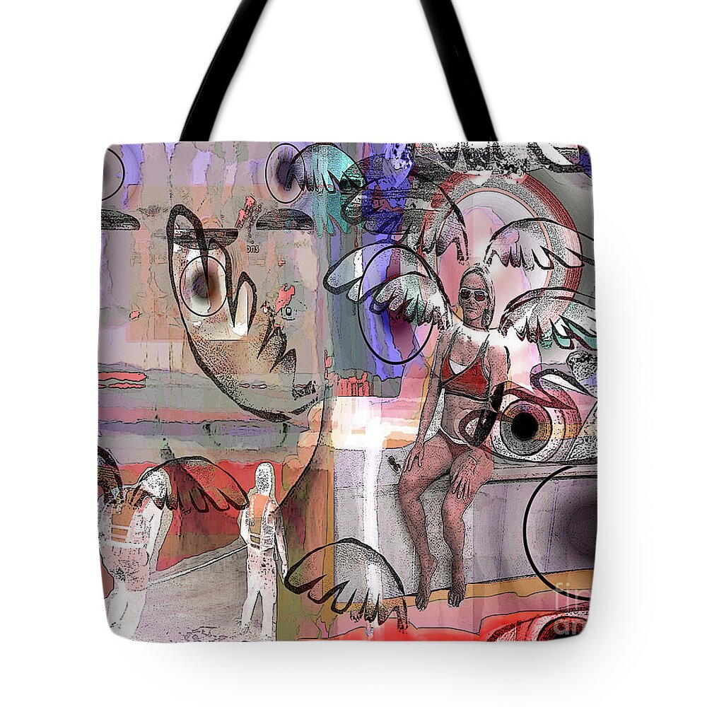 Angel Tote Bag featuring the digital art Gathering of Forces by Alexandra Vusir