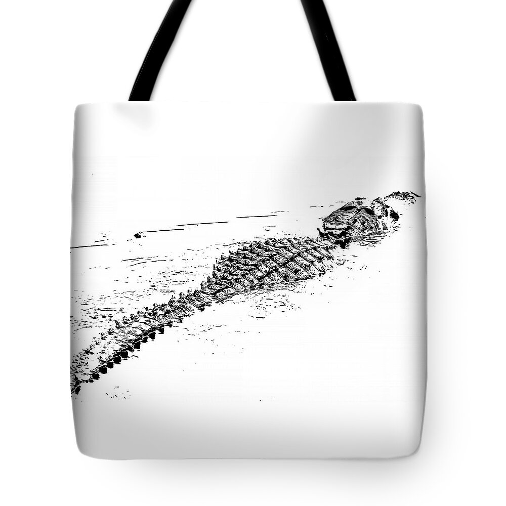 Alligator Tote Bag featuring the photograph Gator Crossing by Michael Allard