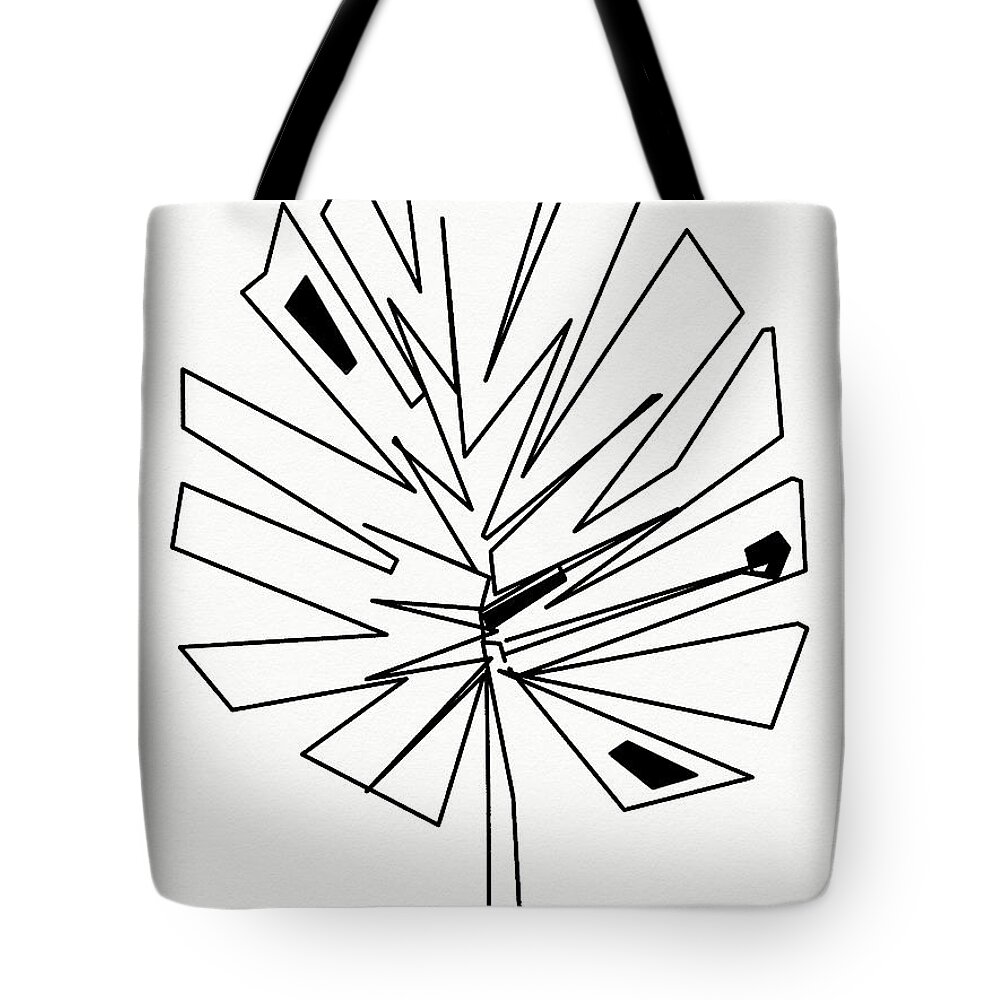 Modern Tote Bag featuring the digital art Geometric Palm Leaf- Art by Linda Woods by Linda Woods