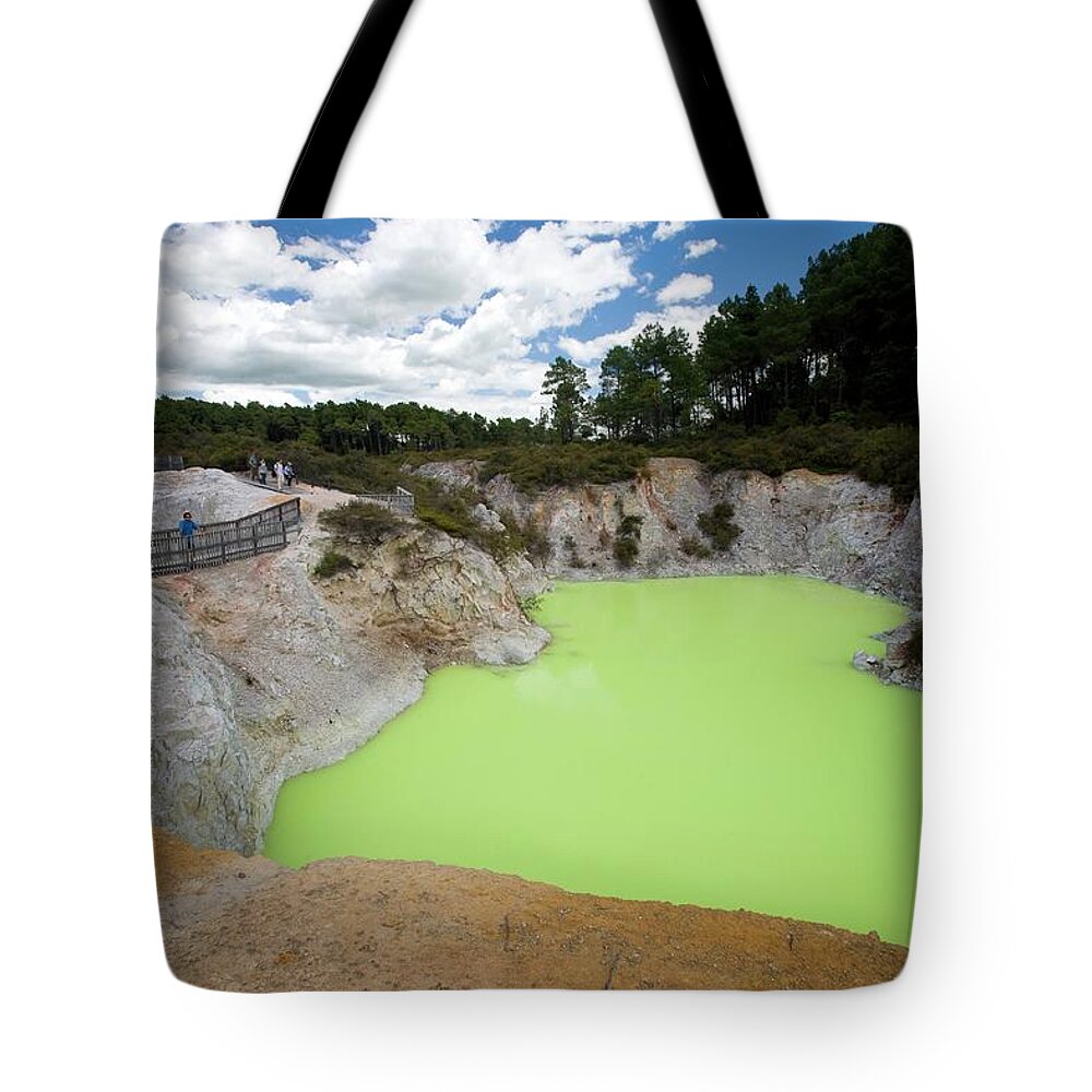 Scenics Tote Bag featuring the photograph Geothermal Site, Wai-o-tapu Thermal by Deddeda