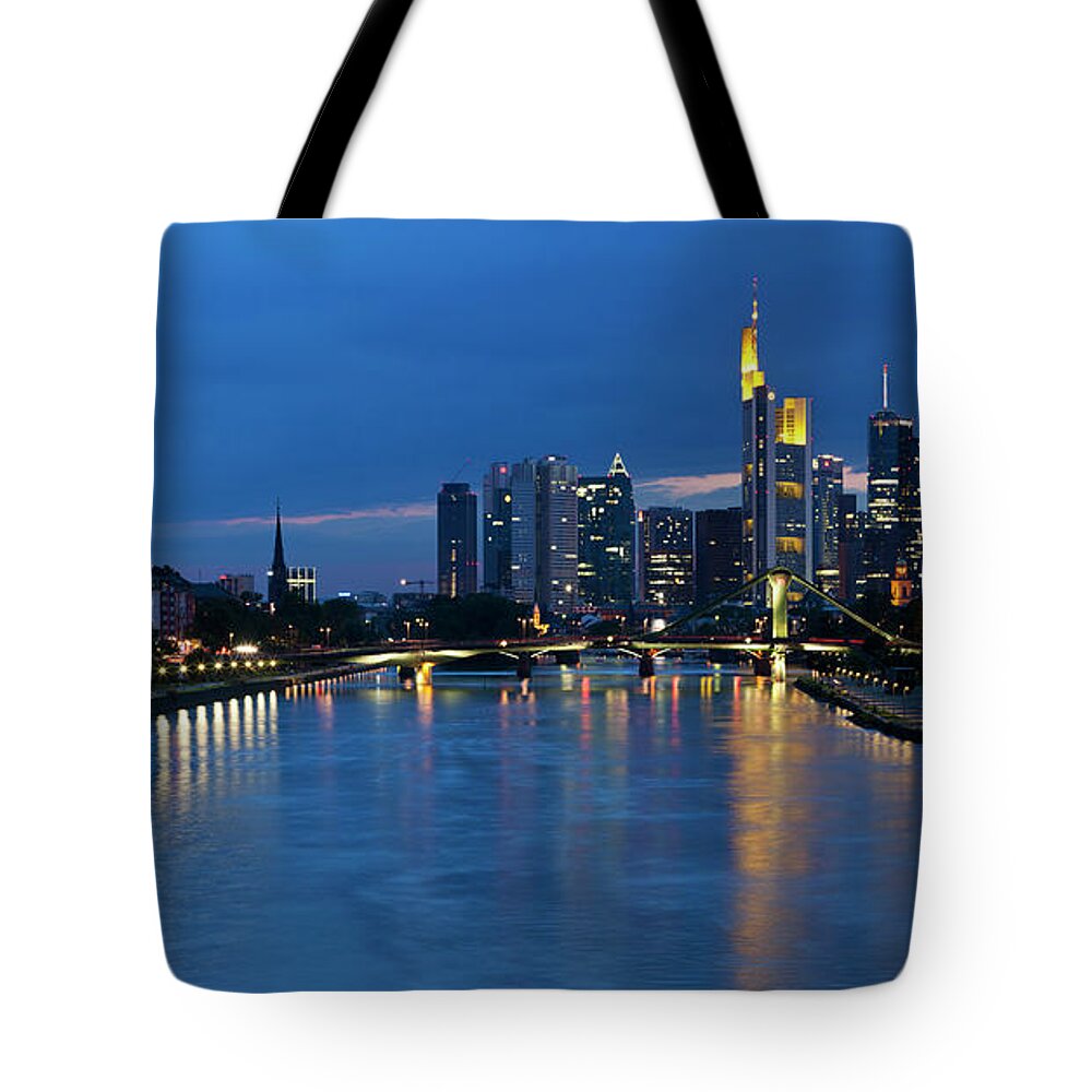 Built Structure Tote Bag featuring the photograph Germany, Frankfurt, View Of City At by Westend61